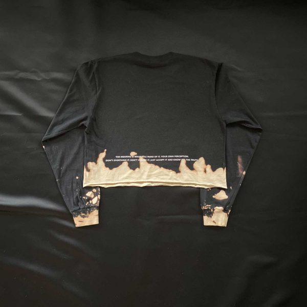 Shop - LIMITED EDITION T-Shirt Long Sleeve Crop - Black/Bleach